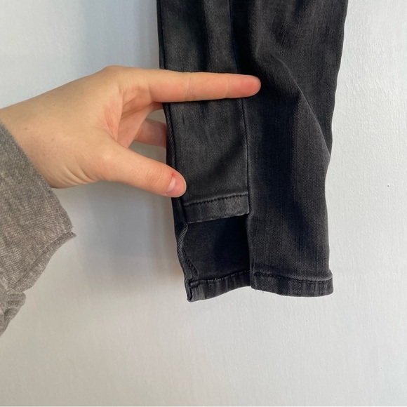 Frame Le Skinny de Jeanne Tuxedo Stripe Black Jeans Side Step Crop Pants Size 28 - Picture 6 of 12